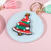 Wholesale PU Leather Small Mirror Snowman Christmas Tree Keychain MOQ≥2 JDC-KC-BenX004 Keychains 本勋 Wholesale Jewelry JoyasDeChina Joyas De China