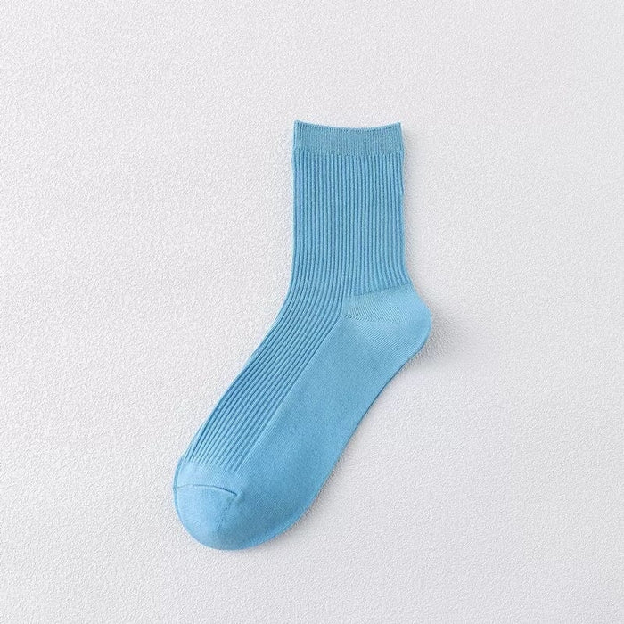 Wholesale purple combed cotton socks JDC-SK-Qihen013 Sock 圻恒 Light blue Wholesale Jewelry JoyasDeChina Joyas De China