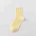 Wholesale purple combed cotton socks JDC-SK-Qihen013 Sock 圻恒 Light yellow Wholesale Jewelry JoyasDeChina Joyas De China