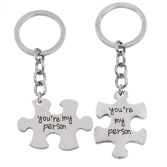 Wholesale Puzzle Alloy Couple Keychain JDC-KC-TianG008 Keychains 天高 Wholesale Jewelry JoyasDeChina Joyas De China