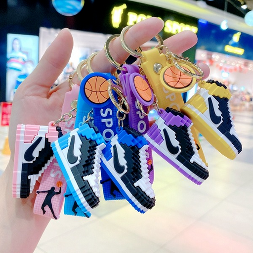 Wholesale PVC blue building blocks aj sneakers doll keychain (F)JDC-KC-Gongz027 Keychains 宫泽 Wholesale Jewelry JoyasDeChina Joyas De China