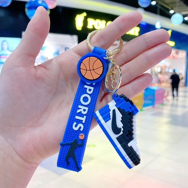 Wholesale PVC blue building blocks aj sneakers doll keychain (F)JDC-KC-Gongz027 Keychains 宫泽 Wholesale Jewelry JoyasDeChina Joyas De China