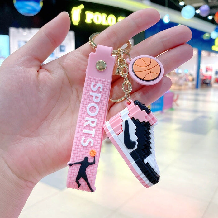 Wholesale PVC blue building blocks aj sneakers doll keychain (F)JDC-KC-Gongz027 Keychains 宫泽 B154-1 powder hook Single pack Wholesale Jewelry JoyasDeChina Joyas De China