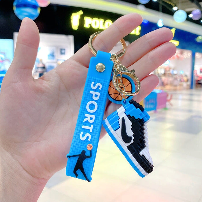 Wholesale PVC blue building blocks aj sneakers doll keychain (F)JDC-KC-Gongz027 Keychains 宫泽 B154-2 light blue hook Single pack Wholesale Jewelry JoyasDeChina Joyas De China