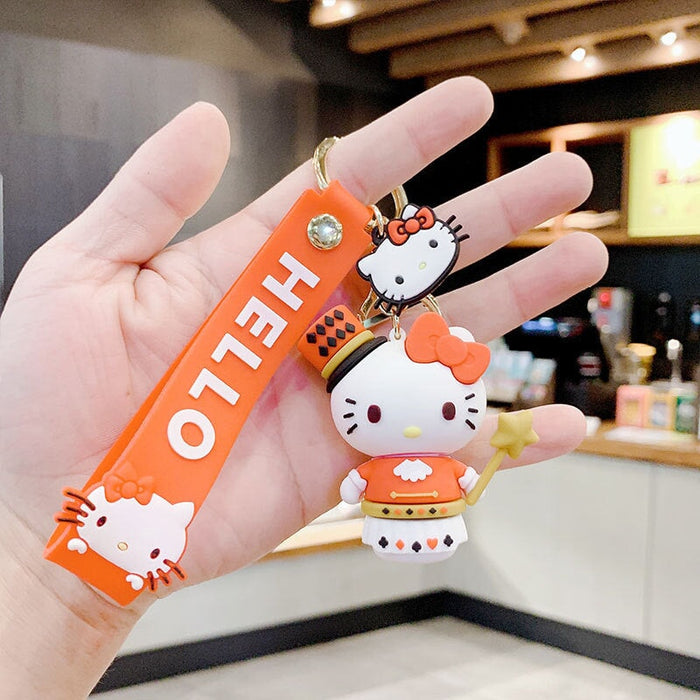 Wholesale pvc silicone doll doll kt cat key chain buckle （F）JDC-KC-Aolong005 Keychains 傲龙 Red rope magic hat kt cat Wholesale Jewelry JoyasDeChina Joyas De China