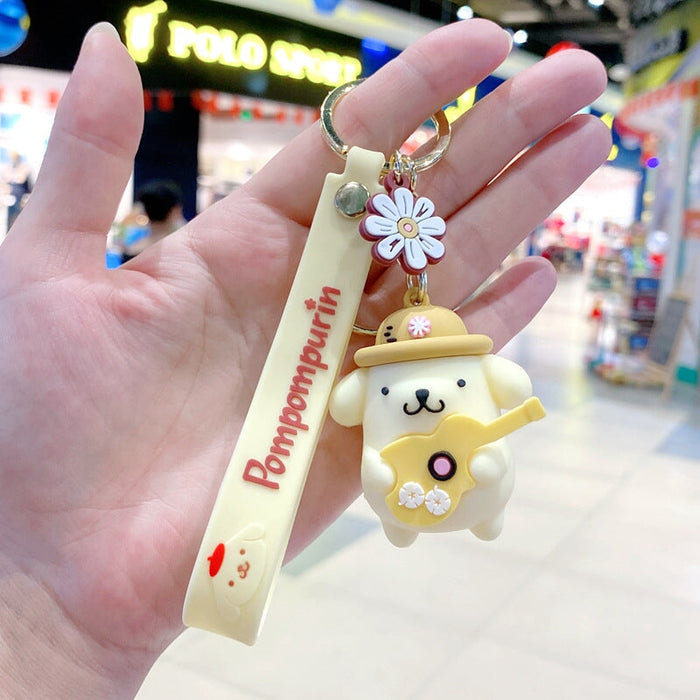 Wholesale PVC Yellow Pudding Dog Key Chain Chain （F）JDC-KC-Gongz023 Keychains 宫泽 Wholesale Jewelry JoyasDeChina Joyas De China