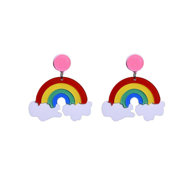 Wholesale Rainbow Acrylic Earrings JDC-ES-GANL008 Earrings 甘来 A Wholesale Jewelry JoyasDeChina Joyas De China