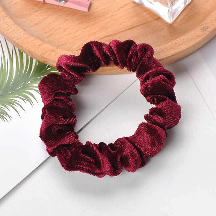 Wholesale red flannel hair band JDC-HS-h402 Hair Scrunchies 妙德 wine red Wholesale Jewelry JoyasDeChina Joyas De China