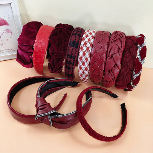 Wholesale red leather fabric headband JDC-HD-O382 Headband 潮炫 Wholesale Jewelry JoyasDeChina Joyas De China