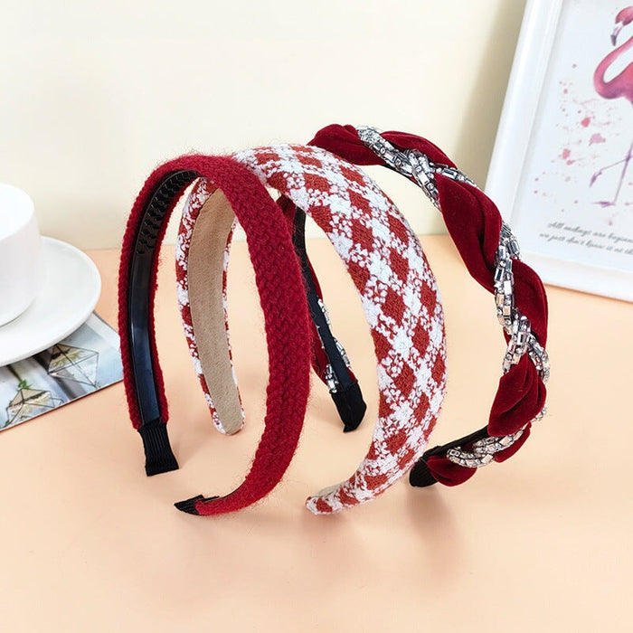 Wholesale red leather fabric headband JDC-HD-O382 Headband 潮炫 Wholesale Jewelry JoyasDeChina Joyas De China