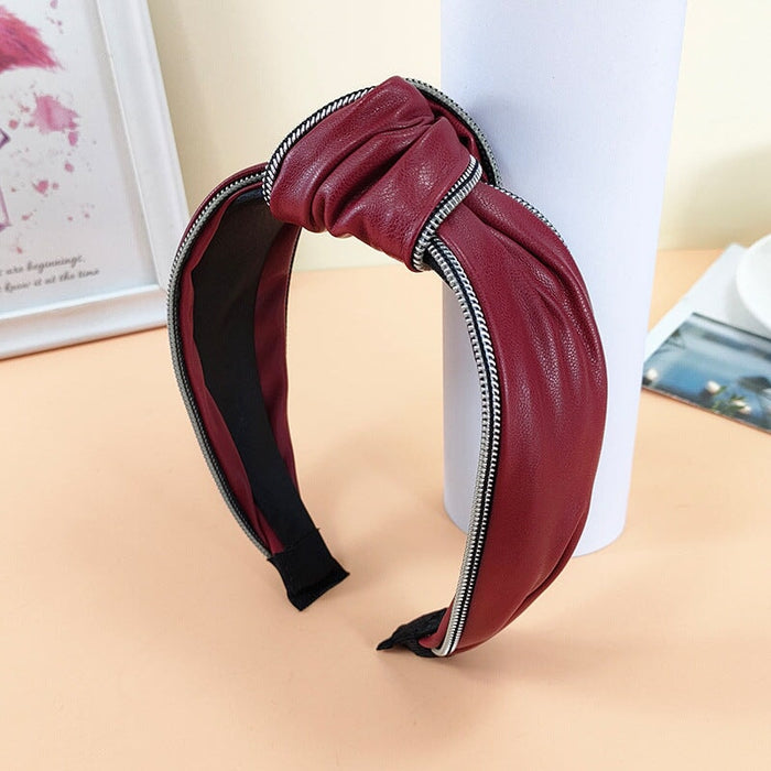 Wholesale red leather fabric headband JDC-HD-O382 Headband 潮炫 Wholesale Jewelry JoyasDeChina Joyas De China