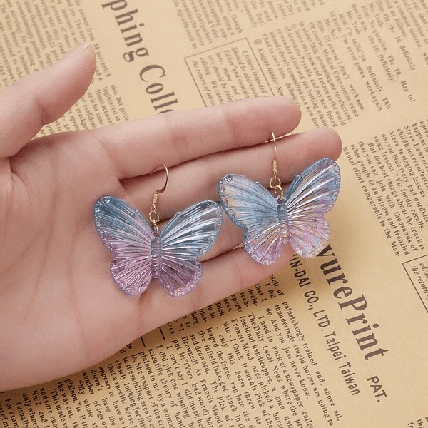 Wholesale Resin Butterfly Ear Hooks JDC-ES-GM007 Earrings 冈麦 Wholesale Jewelry JoyasDeChina Joyas De China