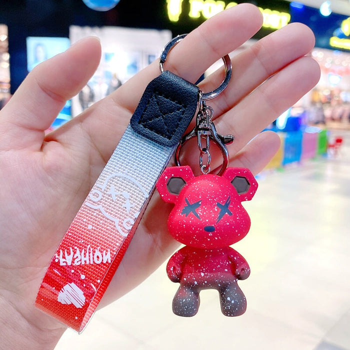 Wholesale Resin Chameleon Bear Keychain JDC-KC-Gongz010 Keychains 宫泽 B163-5 red Single pack Wholesale Jewelry JoyasDeChina Joyas De China