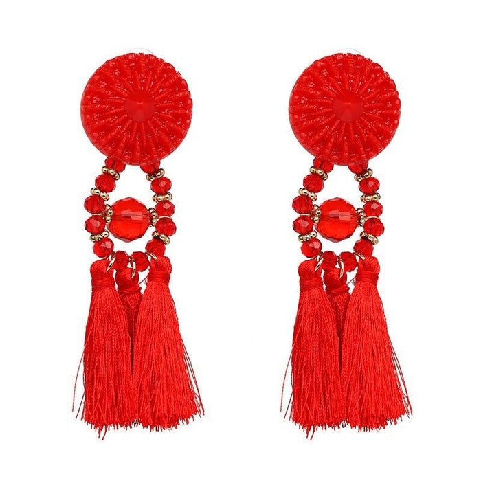 Wholesale resin tassel earrings JDC-ES-LIUM023 Earrings 榴芒 Wholesale Jewelry JoyasDeChina Joyas De China