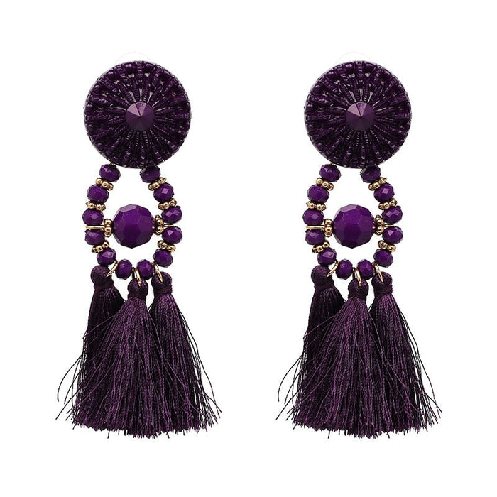 Wholesale resin tassel earrings JDC-ES-LIUM023 Earrings 榴芒 Wholesale Jewelry JoyasDeChina Joyas De China