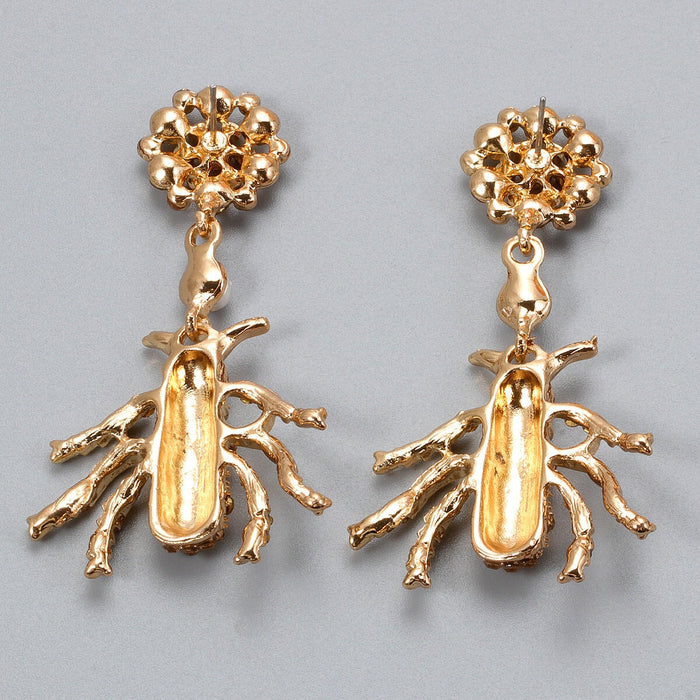 Wholesale Rhinestone Alloy Bee Earrings JDC-ES-JJ352 Earrings 聚嘉 Wholesale Jewelry JoyasDeChina Joyas De China