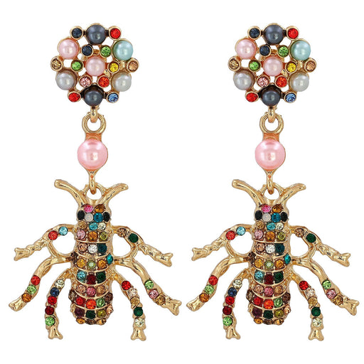 Wholesale Rhinestone Alloy Bee Earrings JDC-ES-JJ352 Earrings 聚嘉 color Wholesale Jewelry JoyasDeChina Joyas De China