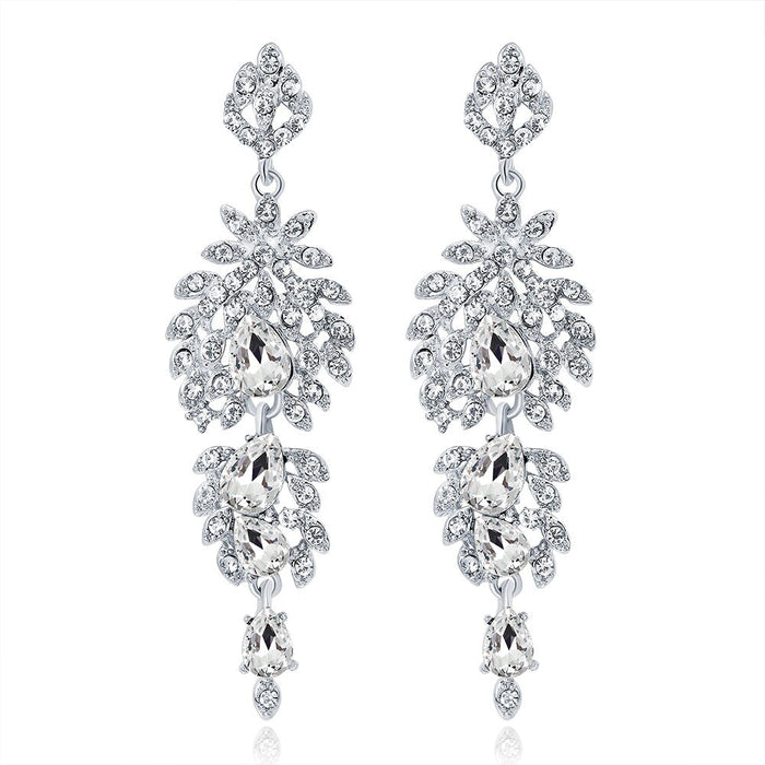 Wholesale rhinestone alloy earrings JDC-ES-GSDB0010 Earrings 丹比华比 White Wholesale Jewelry JoyasDeChina Joyas De China