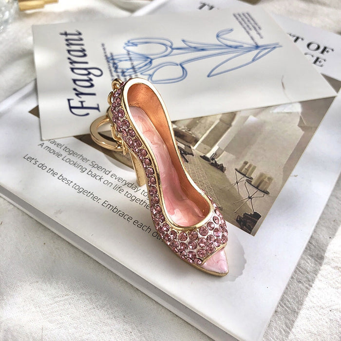 Wholesale Rhinestone Alloy High Heels Keychain MOQ≥2 JDC-KC-ChaoK002 Keychains 超凯 pink Wholesale Jewelry JoyasDeChina Joyas De China