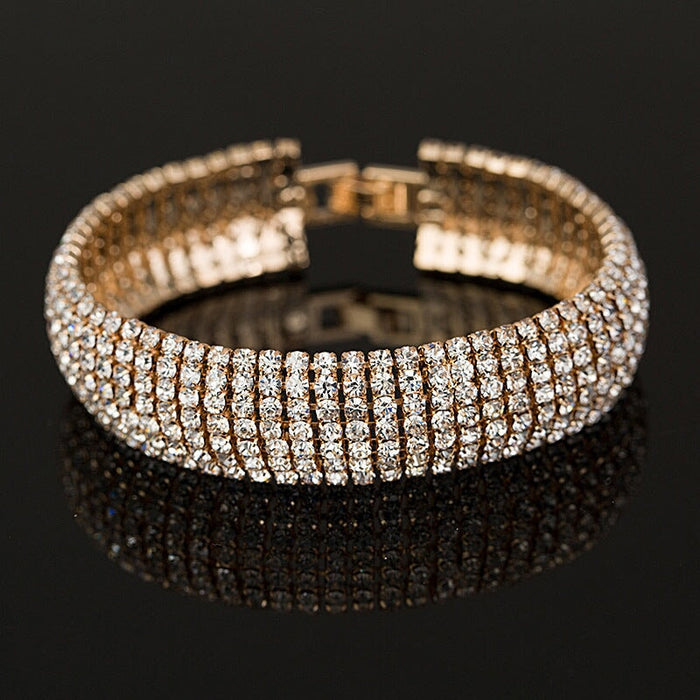 Wholesale rhinestone crystal gold bracelet JDC-BT-ZHONGW004 Bracelet 众薇 Wholesale Jewelry JoyasDeChina Joyas De China