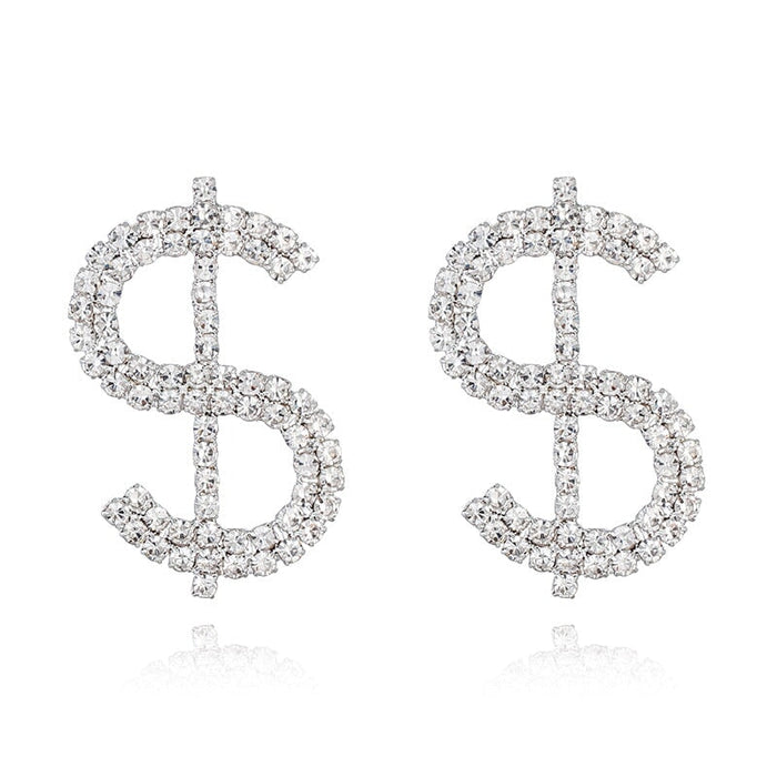 Wholesale Rhinestone Dollar Earrings JDC-ES-ZHONGW021 Earrings 众薇 Wholesale Jewelry JoyasDeChina Joyas De China