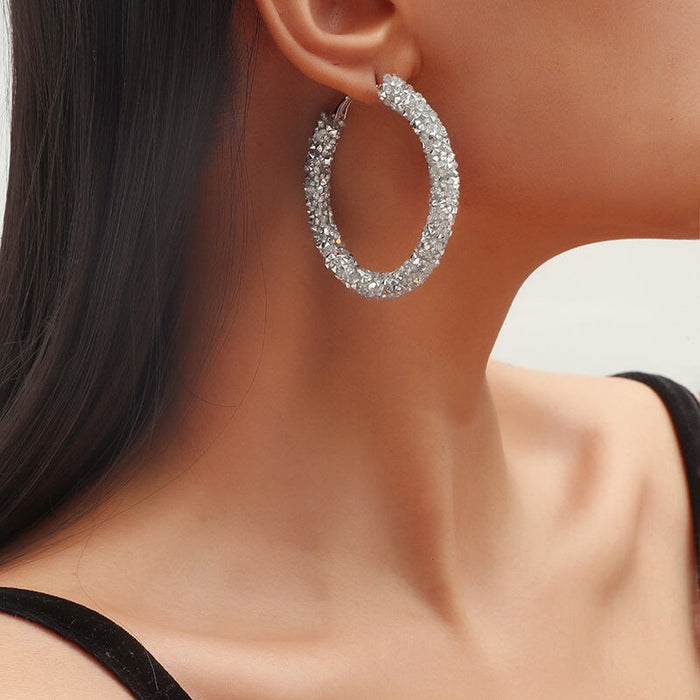 Wholesale Rhinestone Hoop Alloy Earrings JDC-ES-Duoh008 Earrings 朵涵 Wholesale Jewelry JoyasDeChina Joyas De China