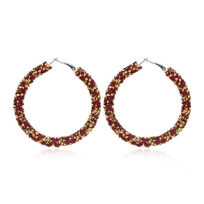 Wholesale Rhinestone Hoop Alloy Earrings JDC-ES-Duoh008 Earrings 朵涵 Wholesale Jewelry JoyasDeChina Joyas De China