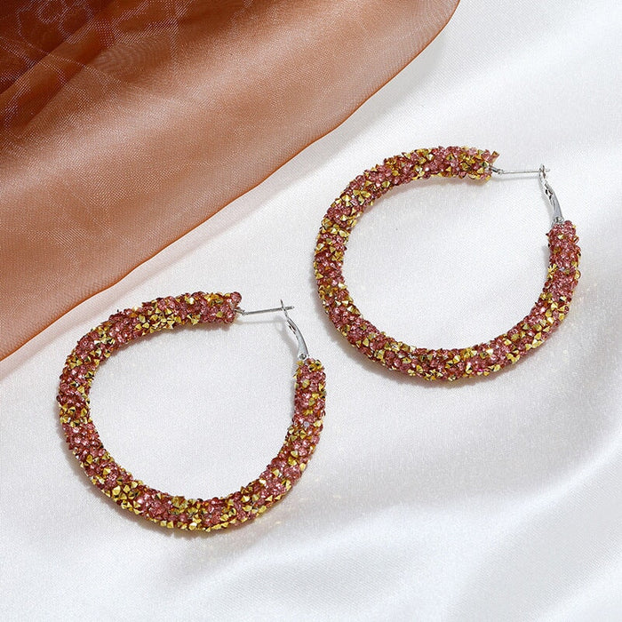 Wholesale Rhinestone Hoop Alloy Earrings JDC-ES-Duoh008 Earrings 朵涵 Wholesale Jewelry JoyasDeChina Joyas De China