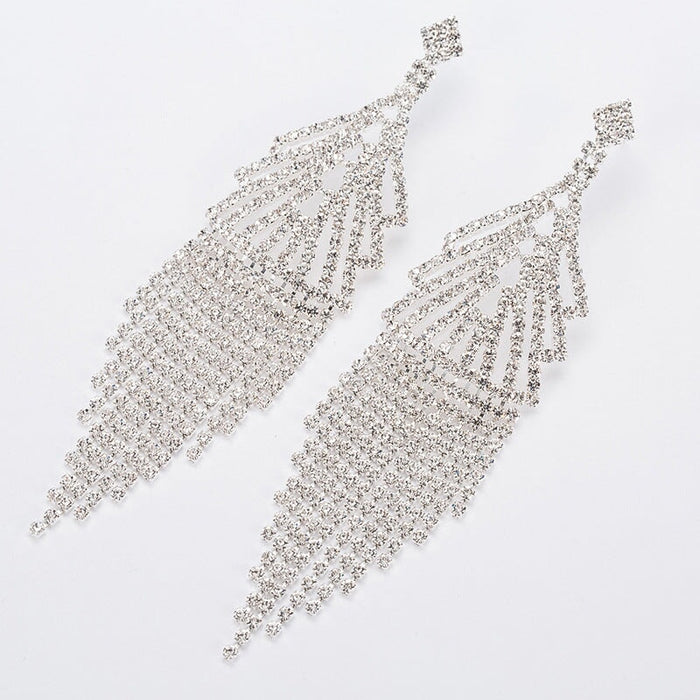 Wholesale Rhinestone Metal Tassel Earrings JDC-ES-ZHONGW023 Earrings 众薇 Wholesale Jewelry JoyasDeChina Joyas De China