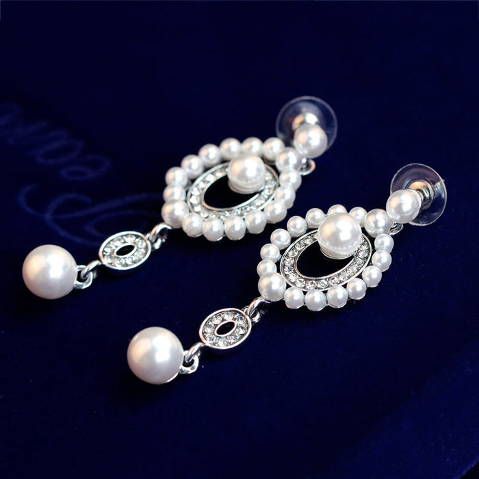 Wholesale rhinestone pearl alloy earrings JDC-ES-GSDB017 Earrings 丹比华比 Wholesale Jewelry JoyasDeChina Joyas De China