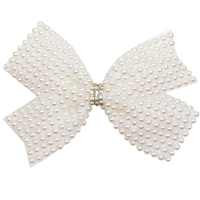 Wholesale Rib Fabric Rhinestone Pearl Bow Kids Hair Clip JDC-HC-Danzuo021 Hair Clips 丹左 Wholesale Jewelry JoyasDeChina Joyas De China