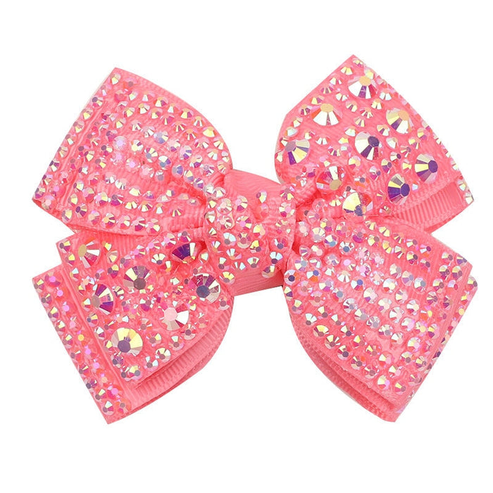 Wholesale Rib Fabric Rhinestone Pearl Bow Kids Hair Clip JDC-HC-Danzuo022 Hair Clips 丹左 rose red Wholesale Jewelry JoyasDeChina Joyas De China