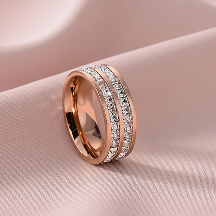 Wholesale rose gold stainless steel open ring rose JDC-RS-Aiqs001 Rings CADDCENG/卡帝臣实力 DG 6 Wholesale Jewelry JoyasDeChina Joyas De China