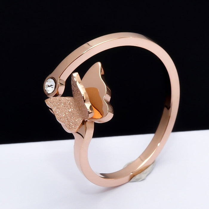 Wholesale rose gold stainless steel open ring rose JDC-RS-Aiqs001 Rings CADDCENG/卡帝臣实力 FB 6 Wholesale Jewelry JoyasDeChina Joyas De China