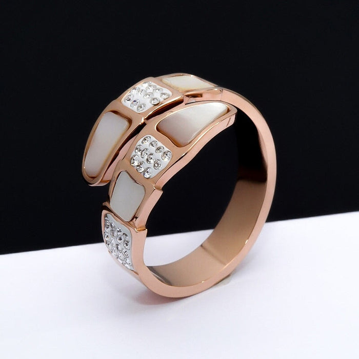 Wholesale rose gold stainless steel open ring rose JDC-RS-Aiqs001 Rings CADDCENG/卡帝臣实力 SB 6 Wholesale Jewelry JoyasDeChina Joyas De China