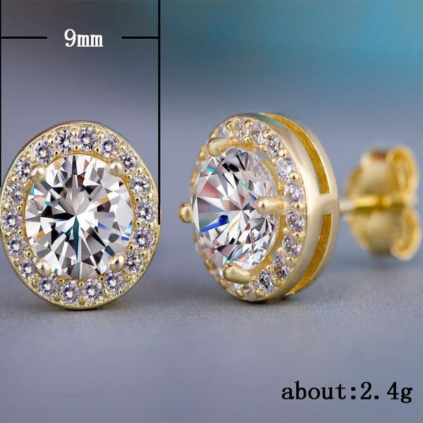 Wholesale Round Alloy Zircon Earrings JDC-ES-Beid001 Rings 贝迪 Round gold Wholesale Jewelry JoyasDeChina Joyas De China