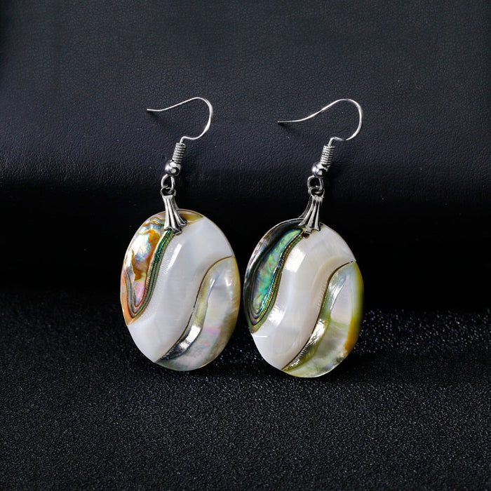 Wholesale round shell earrings JDC-ES-GSDB022 Earrings 丹比华比 Wholesale Jewelry JoyasDeChina Joyas De China