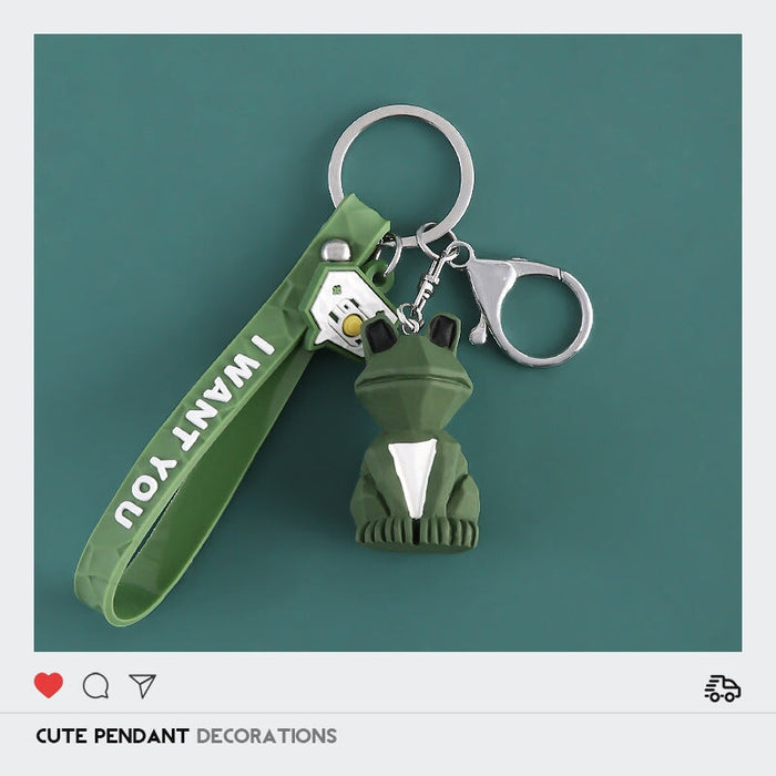 Wholesale Rubber green frogKeychain （F）JDC-KC-Gongz008 Keychains 宫泽 Wholesale Jewelry JoyasDeChina Joyas De China