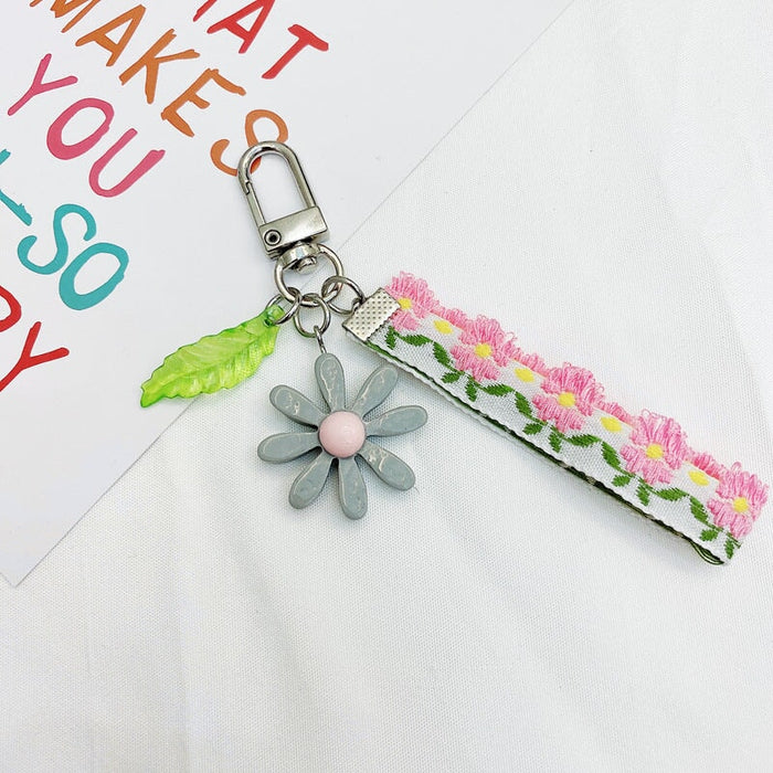 Wholesale Rubber pink pig Keychain （F）JDC-KC-Gongz007 Keychains 宫泽 Gray-(foliage flower) Independent opp dress Wholesale Jewelry JoyasDeChina Joyas De China