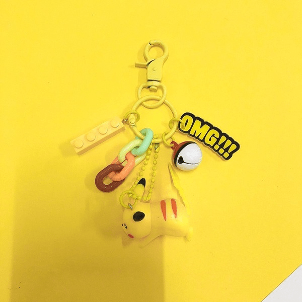 Wholesale Rubber Yellow Keychain （F）JDC-KC-Gongz001 Keychains 宫泽 Wholesale Jewelry JoyasDeChina Joyas De China