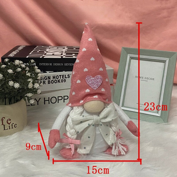 Wholesale Rudolph Faceless Old Man Doll Fabric Filled Cotton Plastic Easter Ornament JDC-OS-GangL010 Ornaments 港恋 pink Wholesale Jewelry JoyasDeChina Joyas De China