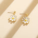 Wholesale S925 Silver Needle Flower Daisy Alloy Earrings JDC-ES-ZhanY022 Earrings 展言 Wholesale Jewelry JoyasDeChina Joyas De China