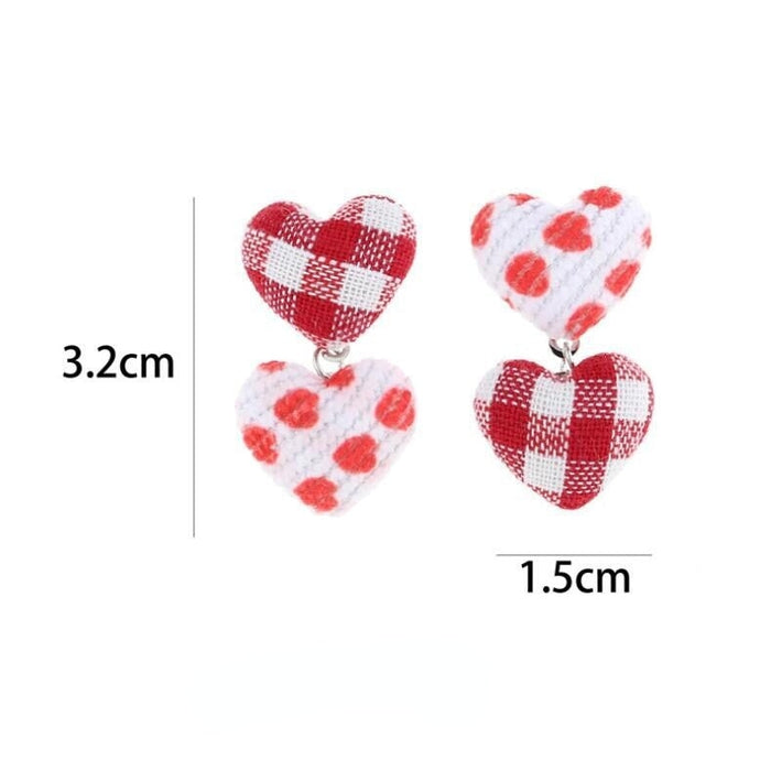 Wholesale S925 Silver Needle Metal Fabric Heart Earrings JDC-ES-Yizhong001 Earrings 怡众 Wholesale Jewelry JoyasDeChina Joyas De China