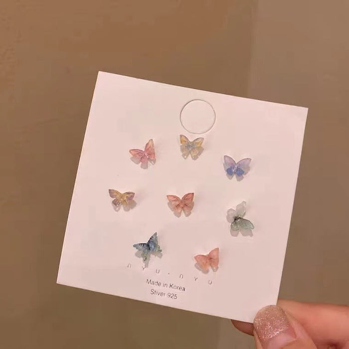 Wholesale S925 Silver Stud Butterfly Resin Earrings JDC-ES-ZhanY021 Earrings 展言 Wholesale Jewelry JoyasDeChina Joyas De China