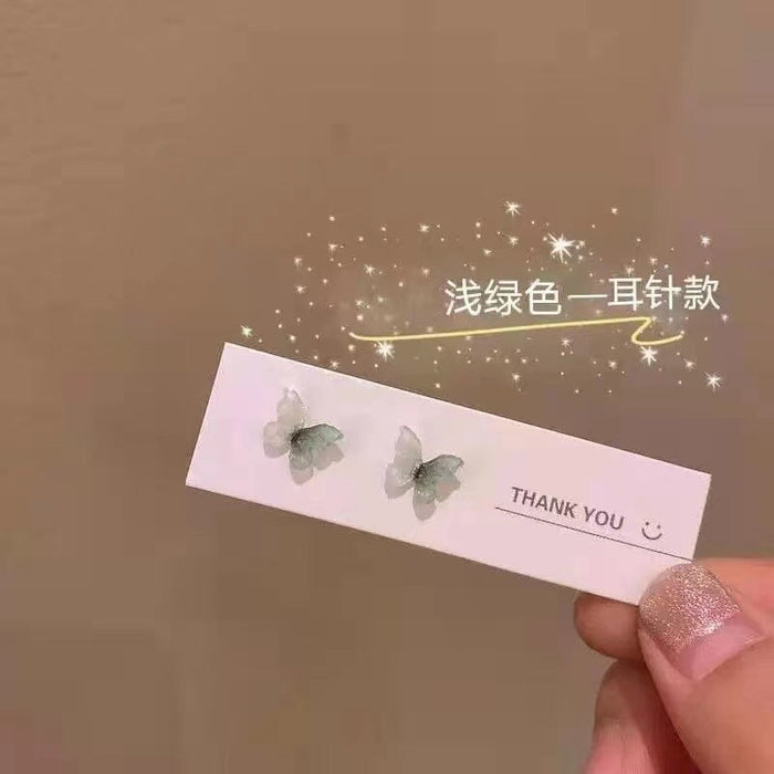 Wholesale S925 Silver Stud Butterfly Resin Earrings JDC-ES-ZhanY021 Earrings 展言 green Wholesale Jewelry JoyasDeChina Joyas De China