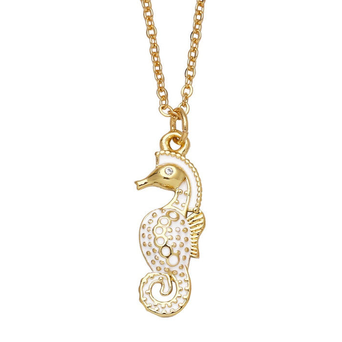 Wholesale seahorse oil gold plated necklace JDC-NE-AS562 Necklaces 翱昇 Wholesale Jewelry JoyasDeChina Joyas De China