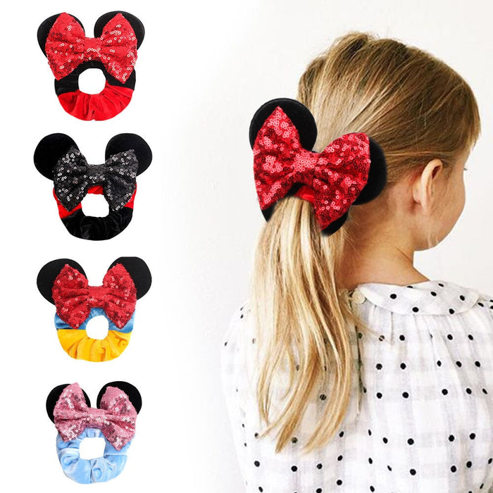 Wholesale Sequin Bow Flannel Kids Hair Scrunchies (F) JDC-HS-Danzuo007 Hair Scrunchies 丹左 Wholesale Jewelry JoyasDeChina Joyas De China