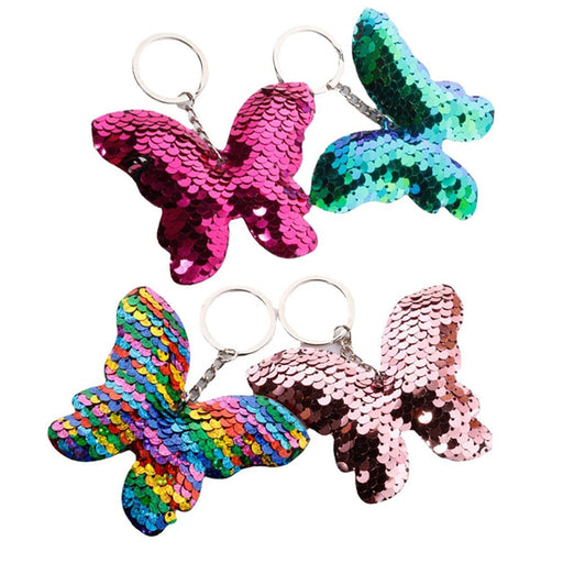 Wholesale Sequin PET Metal Butterfly Keychain JDC-KC-DY012 Keychains 帝雁 set 9*9cm Wholesale Jewelry JoyasDeChina Joyas De China