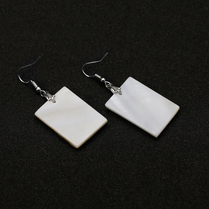 Wholesale shell material rectangular earrings JDC-ES-GSDB026 Earrings 丹比华比 Wholesale Jewelry JoyasDeChina Joyas De China