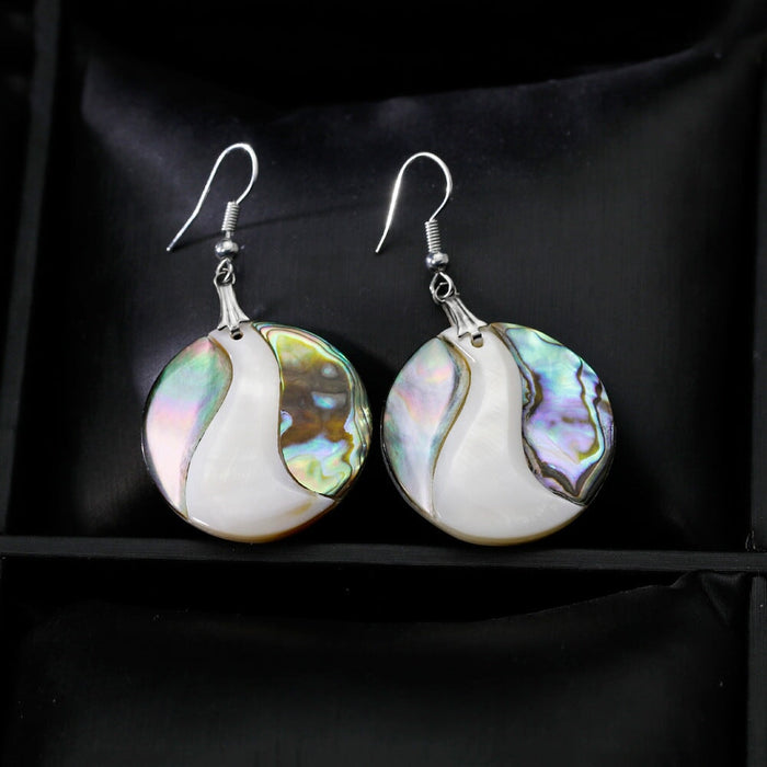 Wholesale shell round earrings JDC-ES-GSDB025 Earrings 丹比华比 Wholesale Jewelry JoyasDeChina Joyas De China